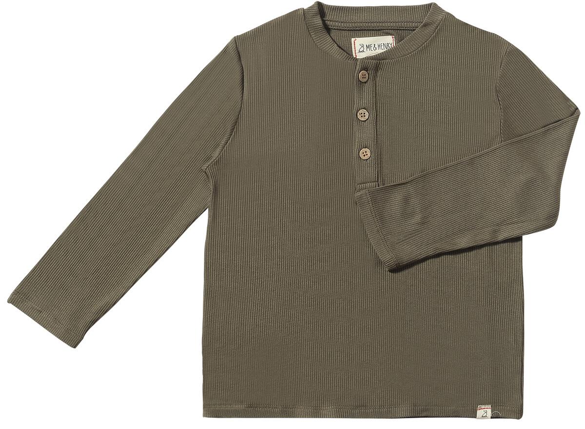 me and henry, 100% cotton, long sleeve, green, henley, tshirt, ribbed, fall