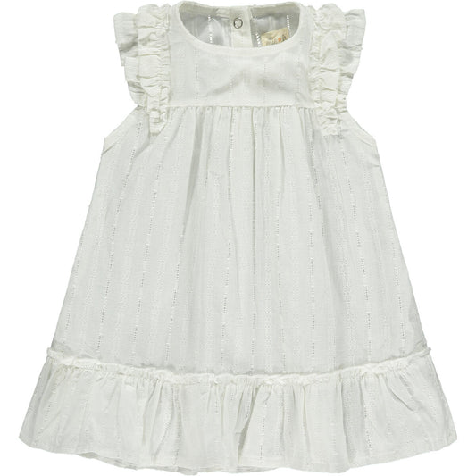 ettie and h aswen white dress, little girl, baby girl, sleeveless, dress, ruffles, lightweight, neutral, spring, summer
