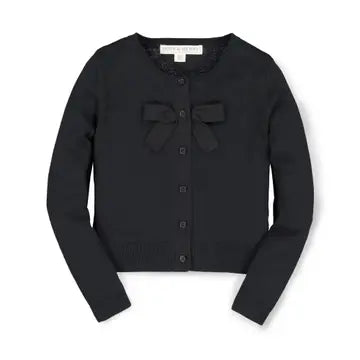 hope and henry, black, bow front, long sleeve, cardigan, girls, toddler, sweater
