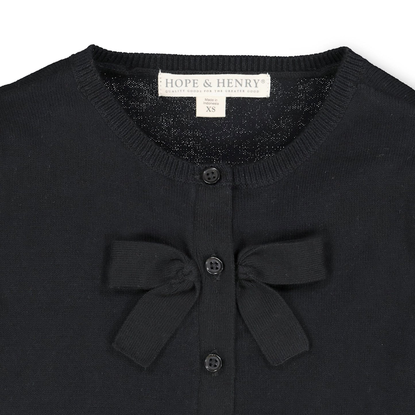 Hope and Henry Bow Front Cardigan - Black