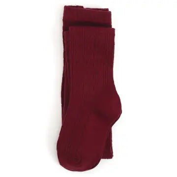 Little Stocking Co. Cable Knit Tights – Burgundy