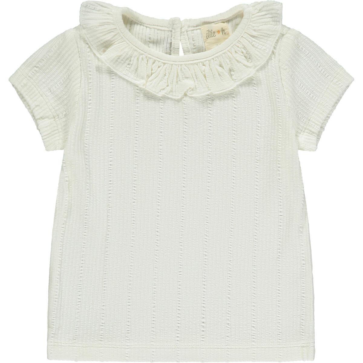 ettie and hi Sophia shirt white cotton short sleeve t-shirt, little girl, baby girl, ruffles, dressy, loose, cotton