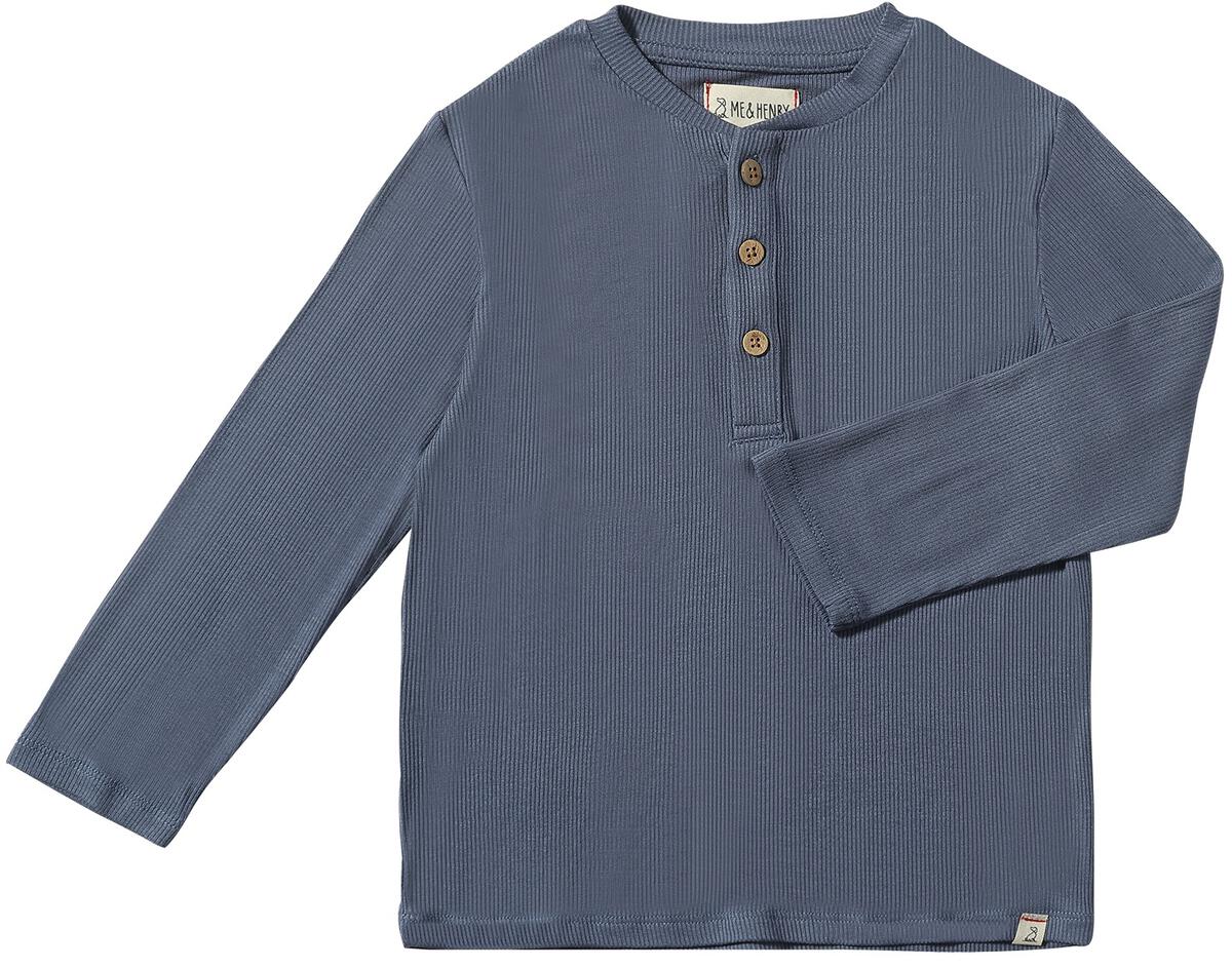 me and henry, long sleeve, blue henley, 100% cotton, slate blue, ribbed, fall favorite