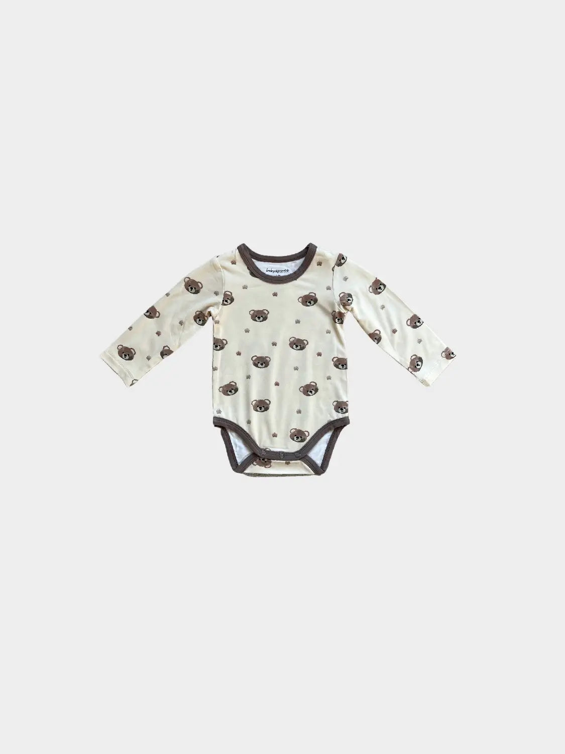 baby boy, long sleeve onesie, bear, bamboo cotton