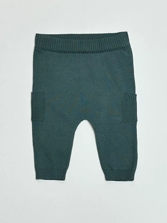 viverano organic cotton baby boy teal joggers pants sweatpants winter pants knit sweater pants