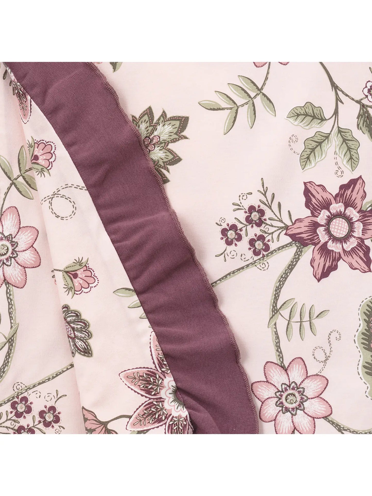 Tesa Babe Baby Girl's Floral Stitchery Bamboo Blanket