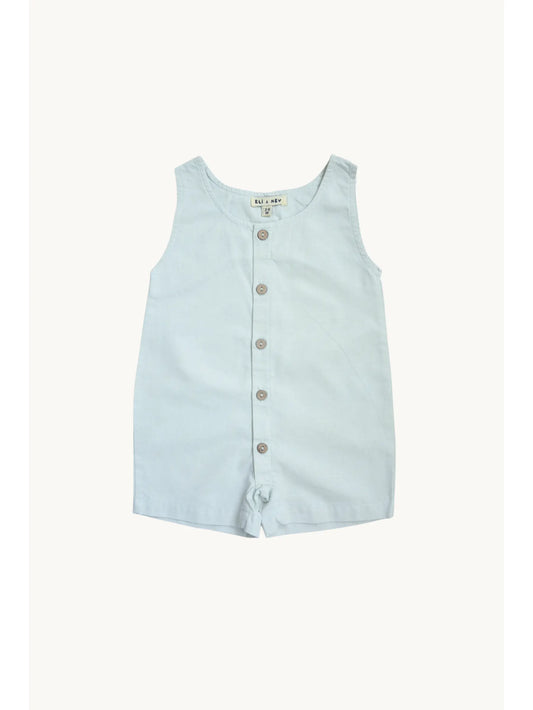 Eli & Nev Baby Romper - Jill - sage button up overalls 