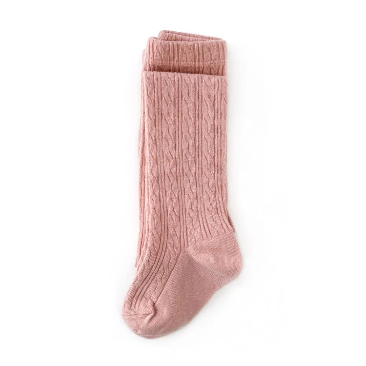 little stocking co, blush, cable, knit tights, stockings