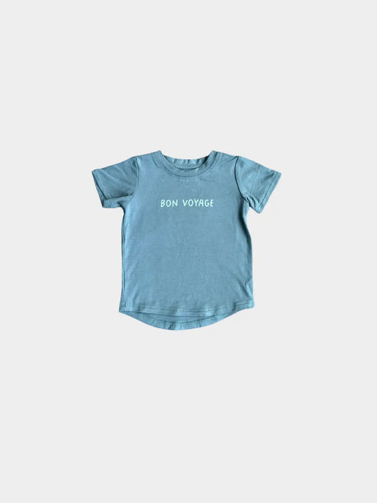 baby sprouts bamboo cotton bon voyage blue tee shirt