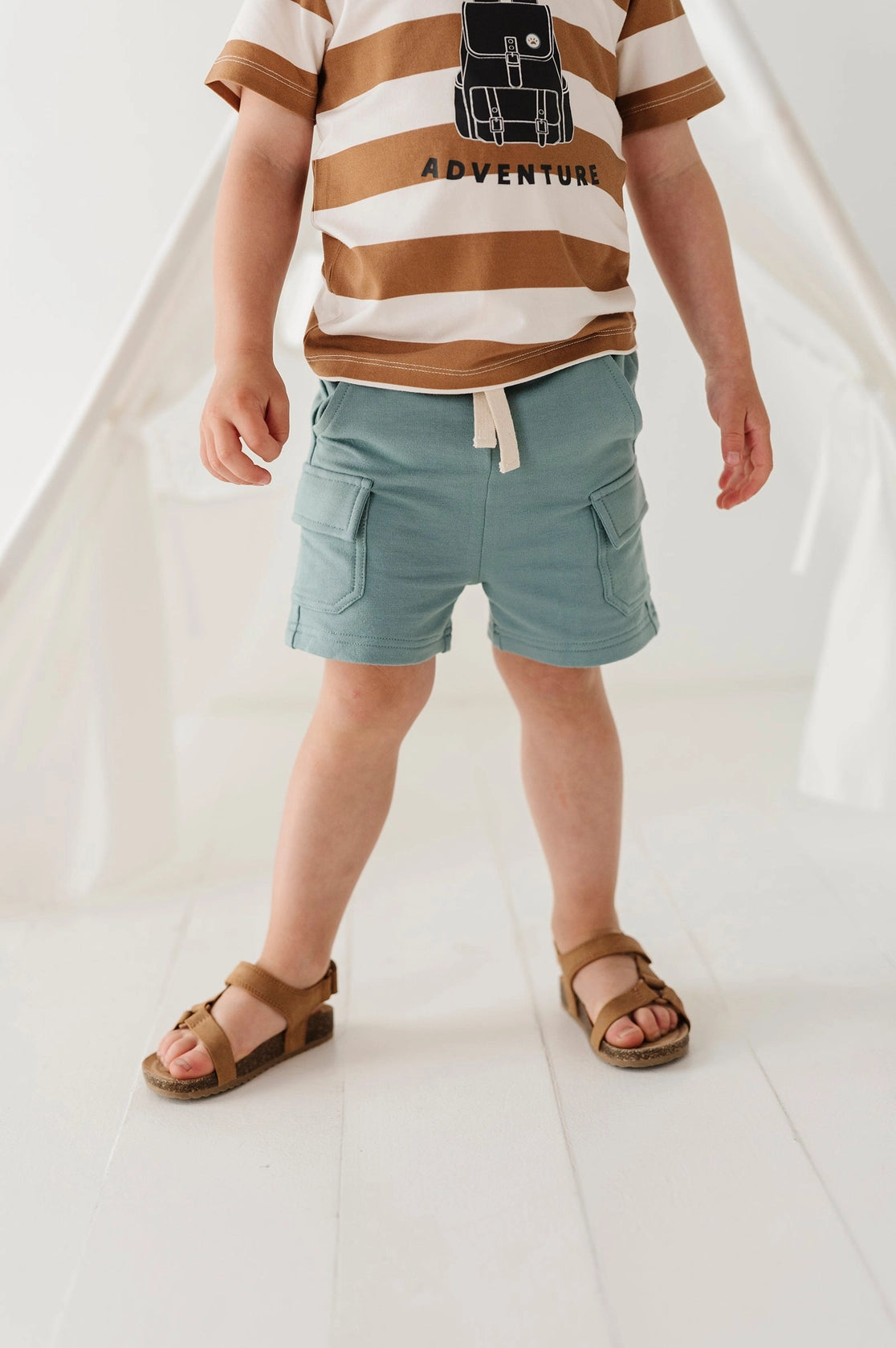 babysprouts, blue, storm, cargo, shorts, toddler, boy, play