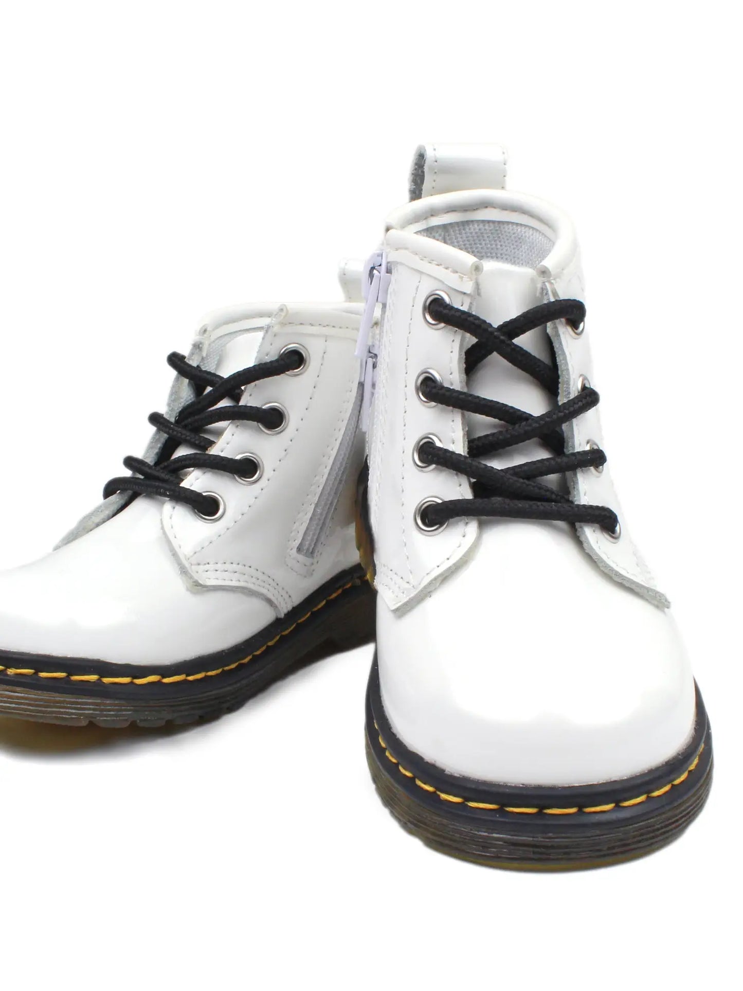 piper finn combat boots white zipper side 