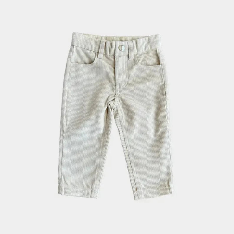 baby boy, toddler, corduroy, trousers, fall, bone, khaki, cream, pants