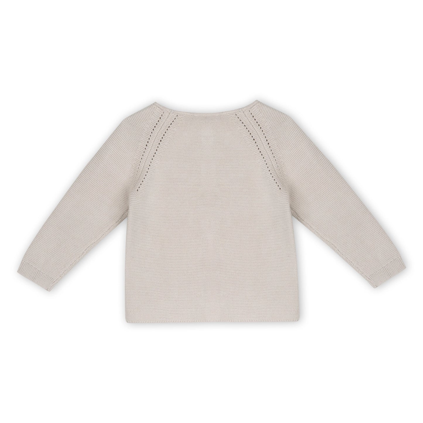 Viverano Organics Floral Embroidered Pearl Knit Baby Cardigan Sweater (Organic) - Stone