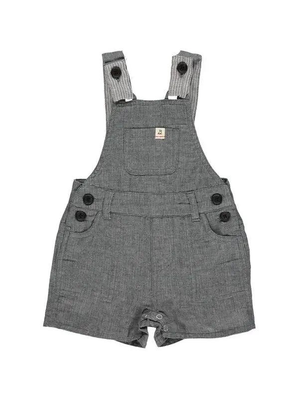 me and Henry grey gauze short overalls