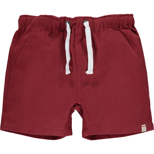 me and Henry, red, twill shorts, toddler, little boy, baby, shorts, elastic waist, dressy