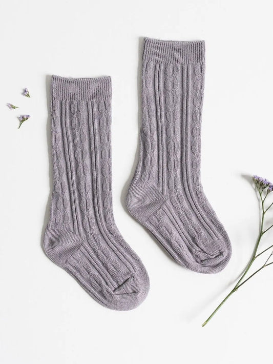 purple knee socks