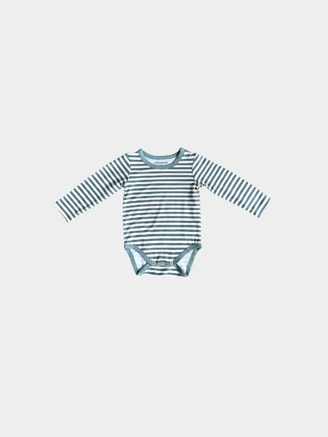 baby boy, onesie, long sleeve, teal, blue, stripe, bamboo cotton