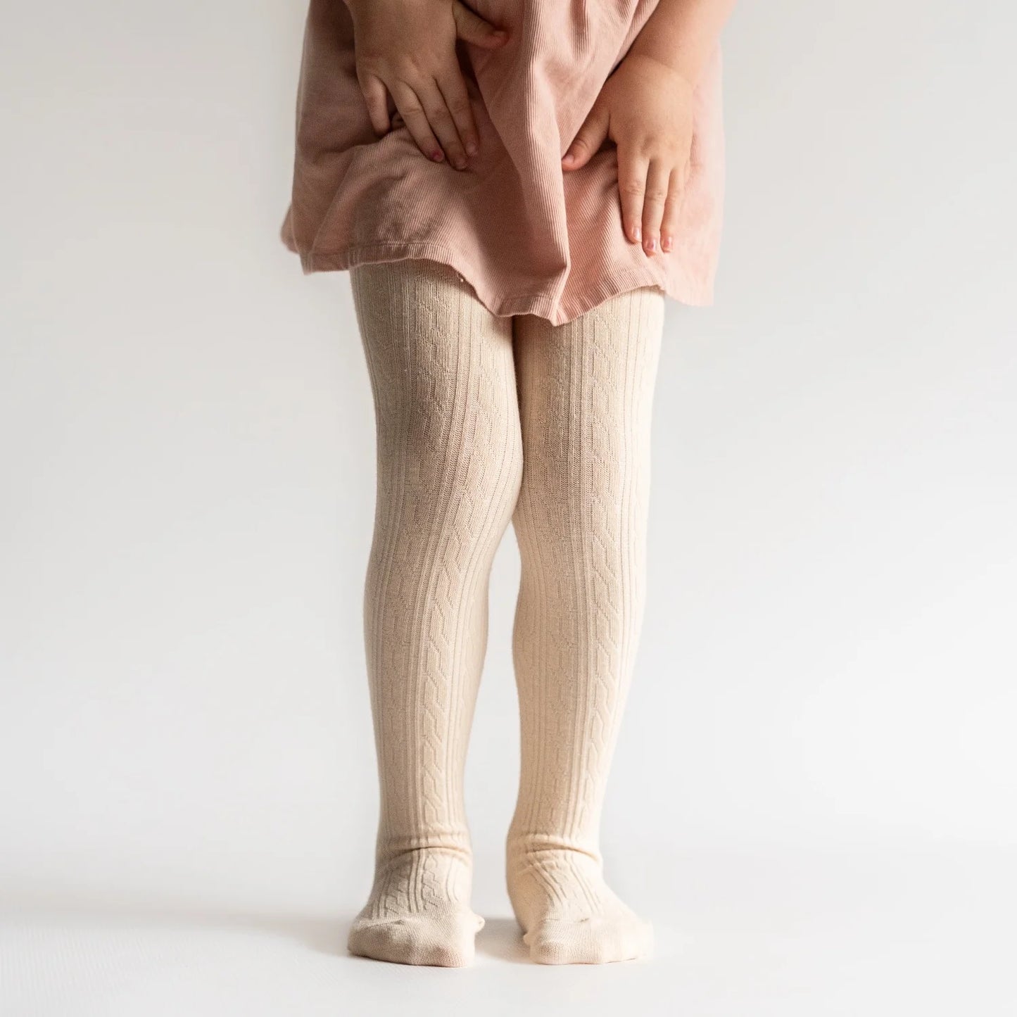 Little Stocking Company Vanilla Cable Knit Tights