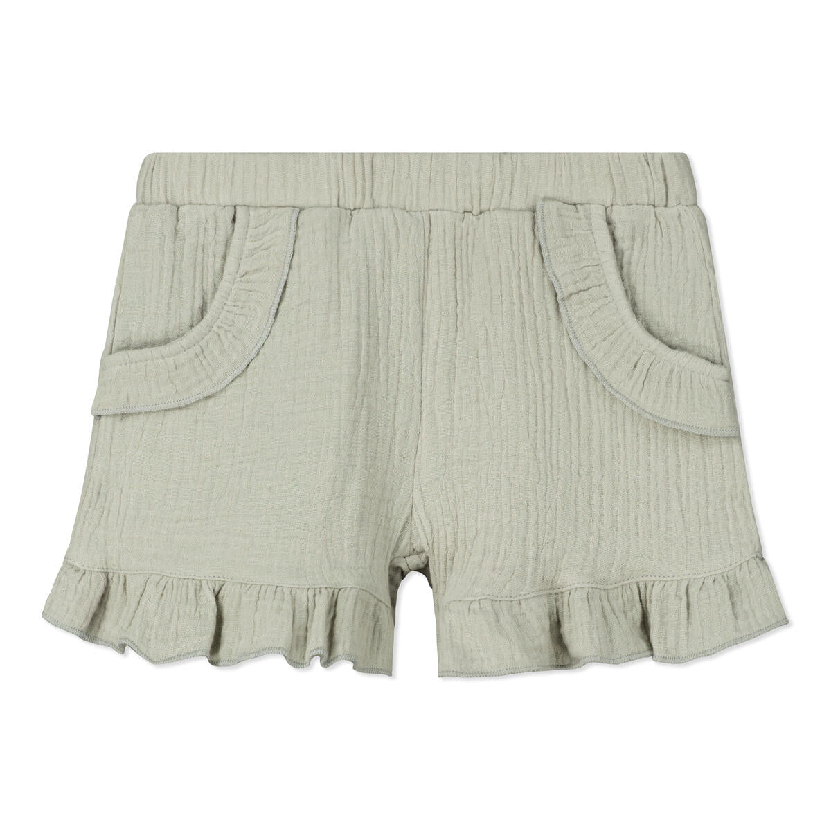 Ettie and H Lyra Grey shorts, little girl, baby girl, dressy, cotton linen blend, elastic waste