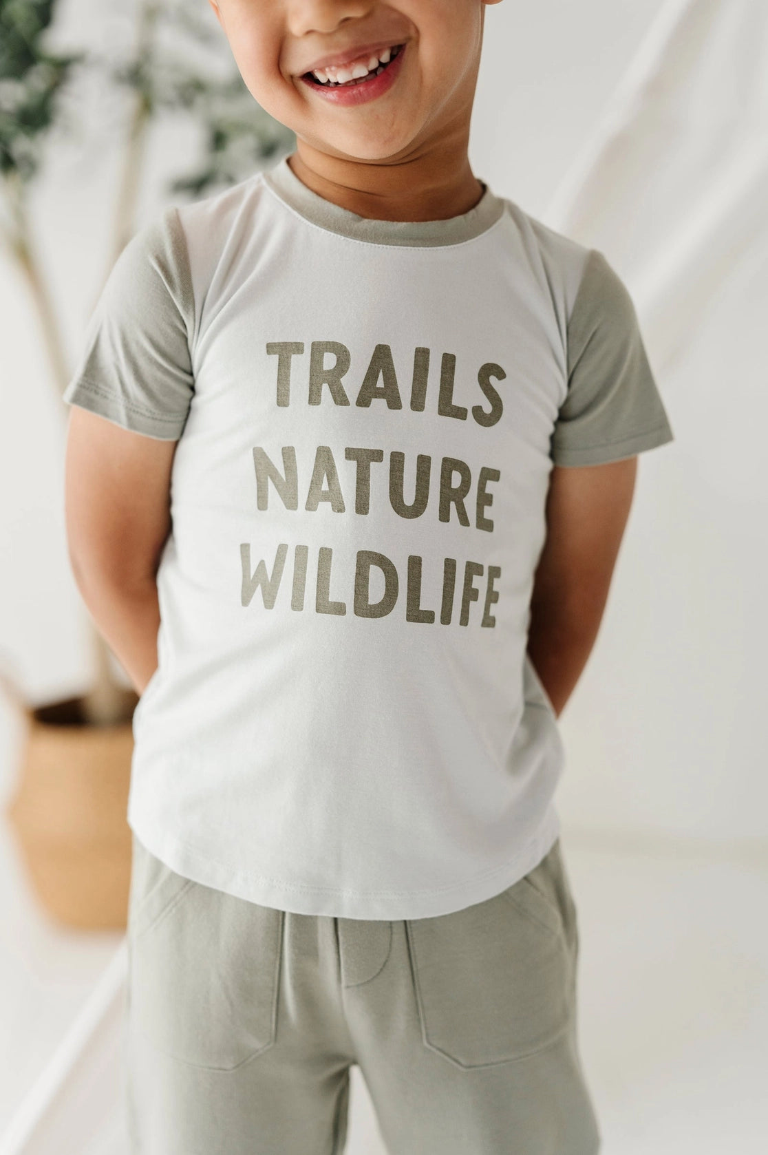 Babysprouts Boy's Colorblock Tee - Trails Nature Wildlife