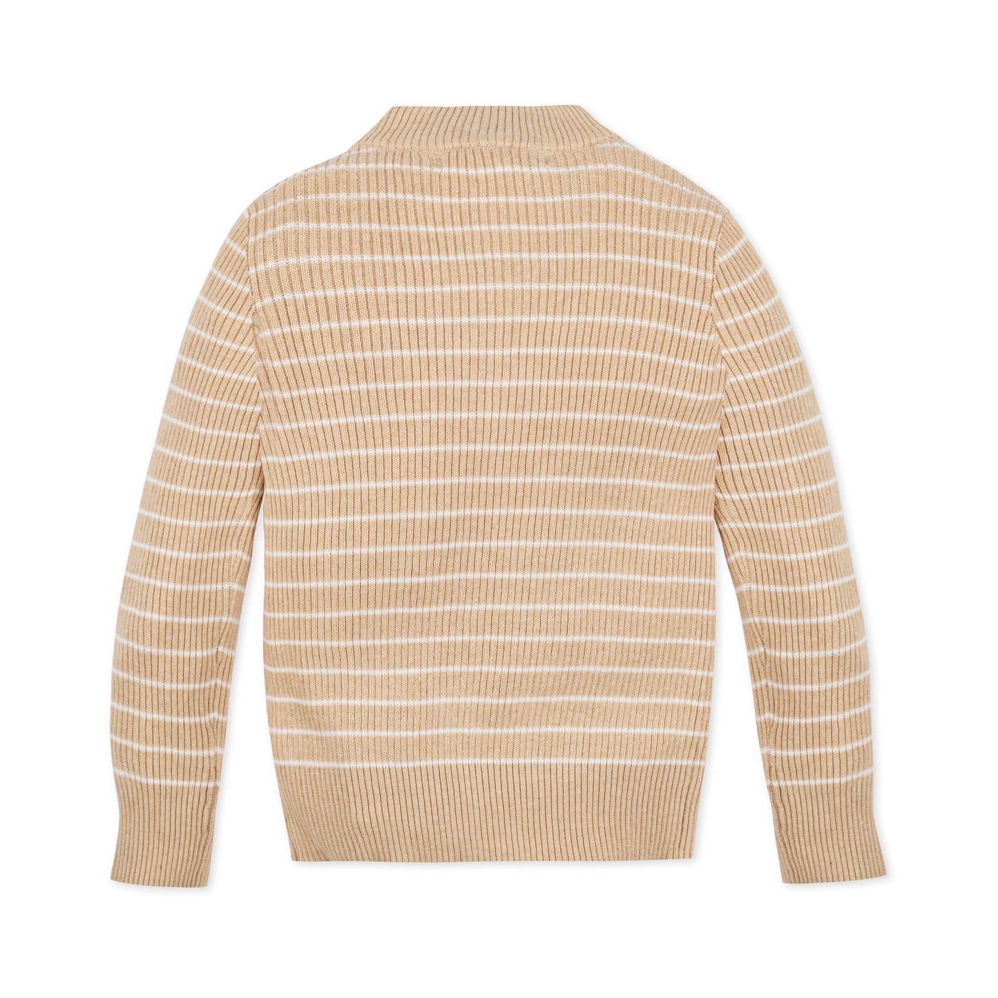 Hope and Henry Organic Mock Neck Sweater – Oatmeal Heather Stripe