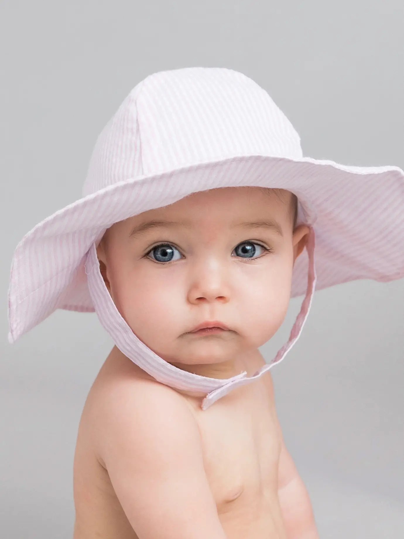 Huggalugs Pink Seersucker Sunhat Baby & Toddler