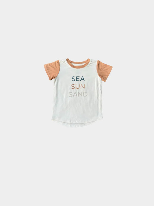 Babysprouts Clothing Company Pocket Colorblock Tee - Sea Sun Sand bamboo cotton