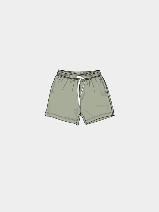 Seagrass Children's Shorts - Green bamboo cotton shorts