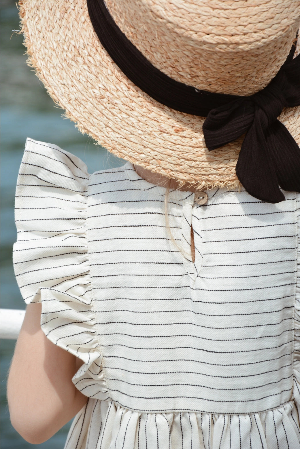 Little girl wearing Eli & Nev Baby Girl Dina Summer Dress - Stripes (100% Cotton)