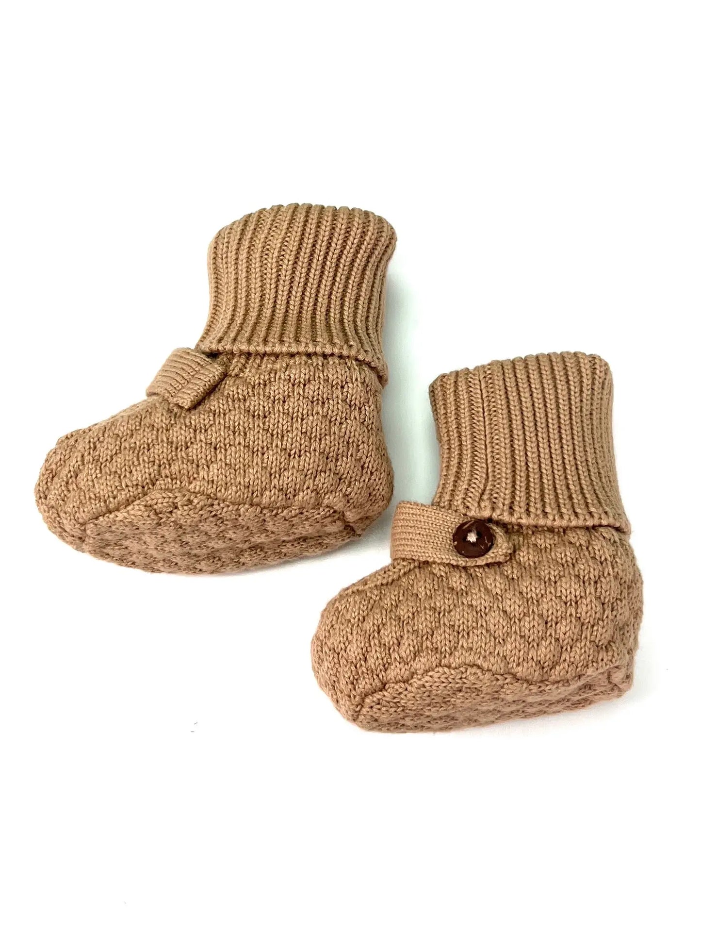 viverano tan knit organic cotton booties
