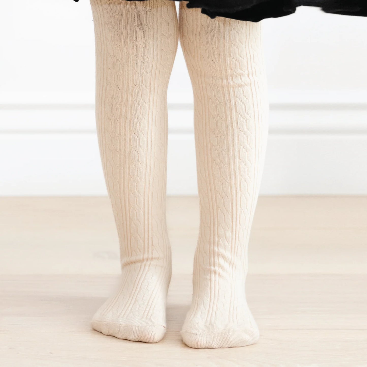 Little Stocking Company Vanilla Cable Knit Tights