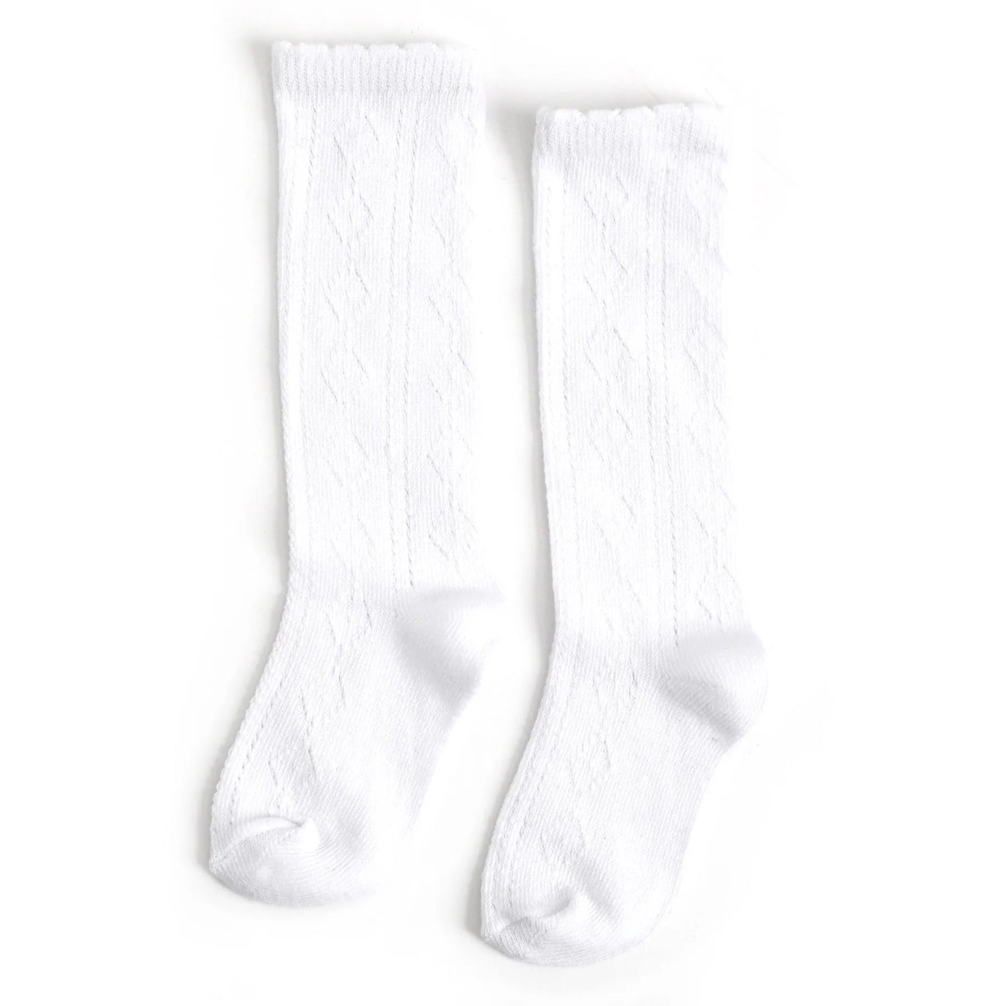 little stocking co. , knee high white scalloped socks, fancy